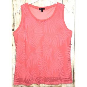 Women's Tribal Sleeveless Top Party Casual Wear Lined Orange Sz L